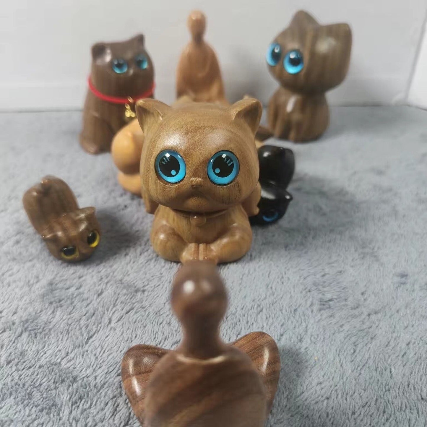 Sandalwood Kitten Ornaments Cute Hippo Mini Wooden