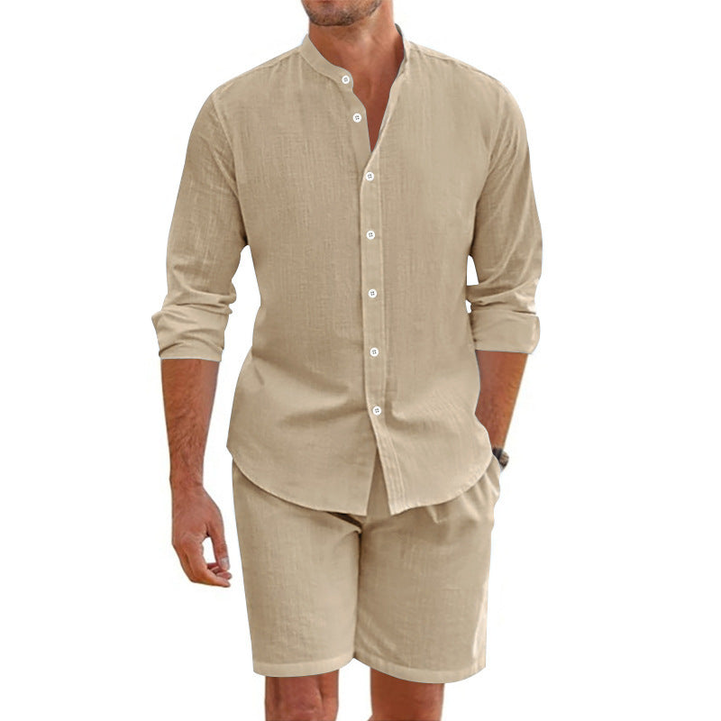Summer Short Shirt Suit Lapel Button Down