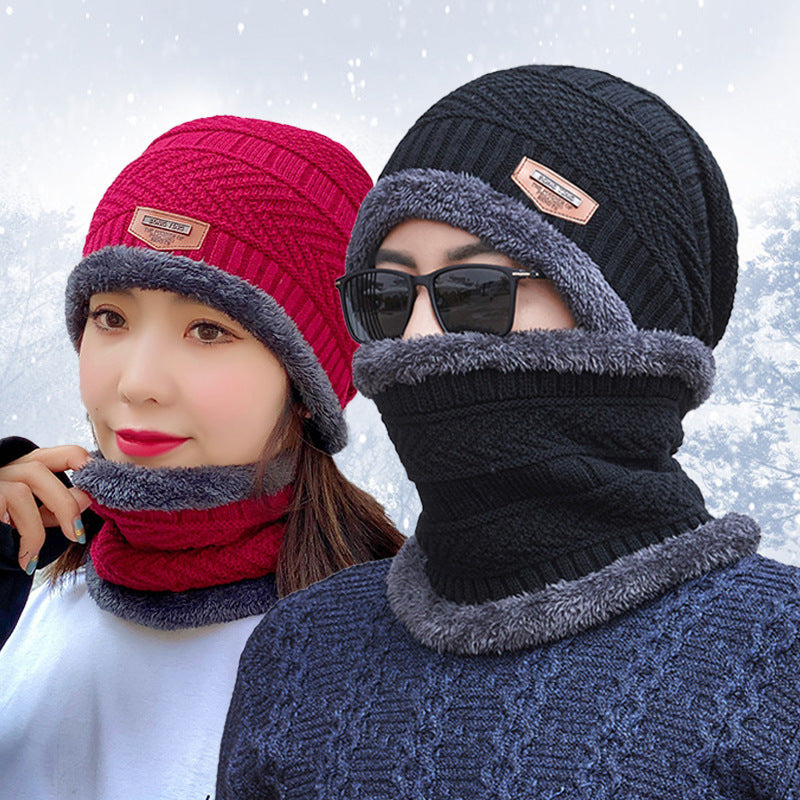 Beanie Hat Scarf Set Knit Hat Thick