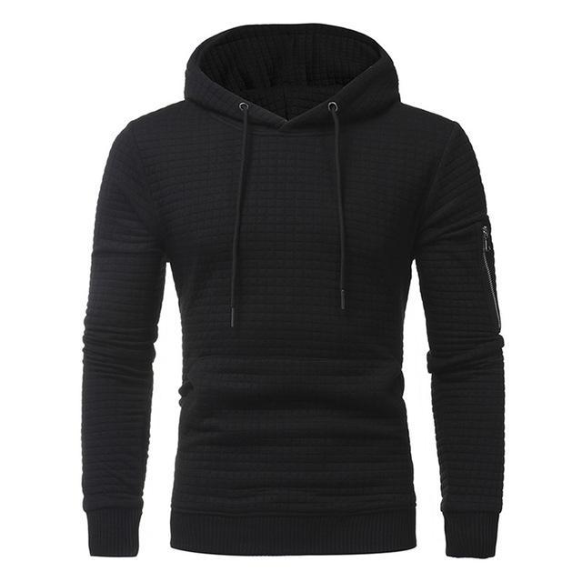 Men Sweatshirt Hoodie With Arm Zipper Sleeve