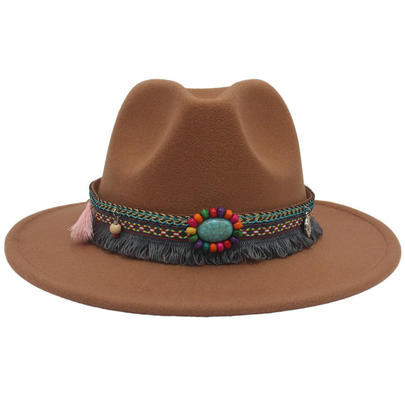 Ethnic Style Western Cowboy Hat Gem Accessories