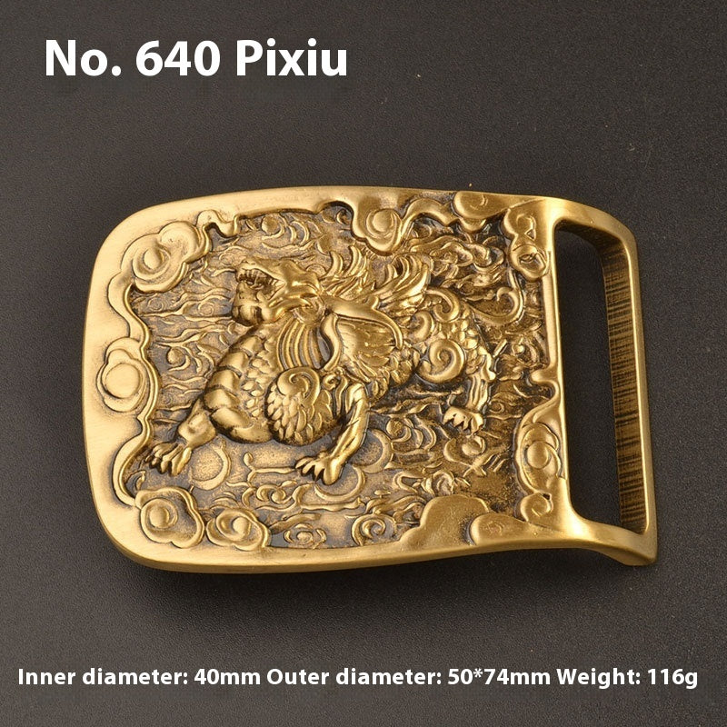Pure Brass Belt Buckle Outer Wear Smooth