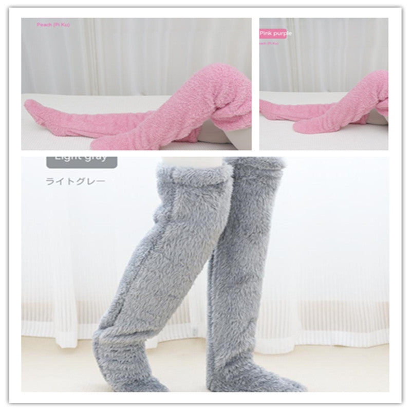 Over Knee High Fuzzy Socks Cold Leg