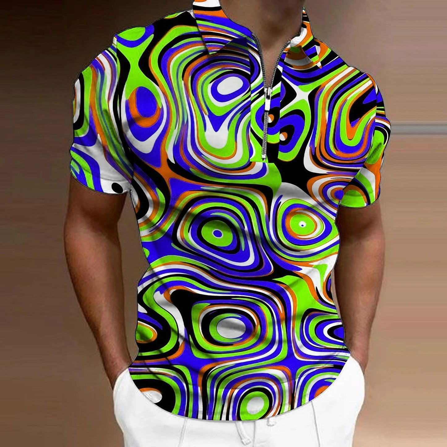 Casual Men'S Shirt Golf Shirt Optical Illusion