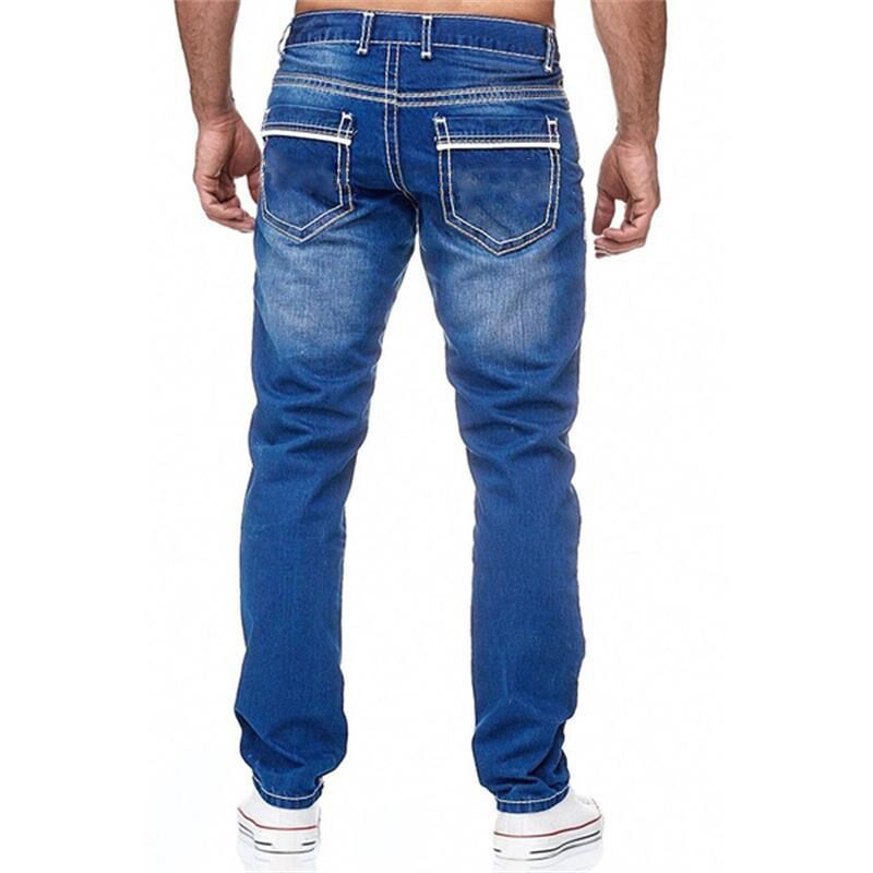 Men Jeans Straight Pants Business Casual Daily