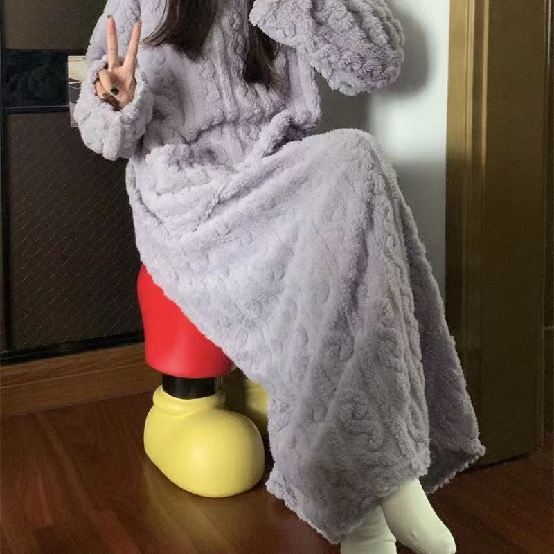 コーラルフリース パジャマ レディース ナイトガウン ナイトドレス