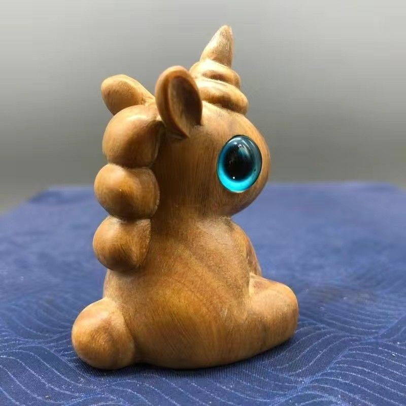 Sandalwood Kitten Ornaments Cute Hippo Mini Wooden
