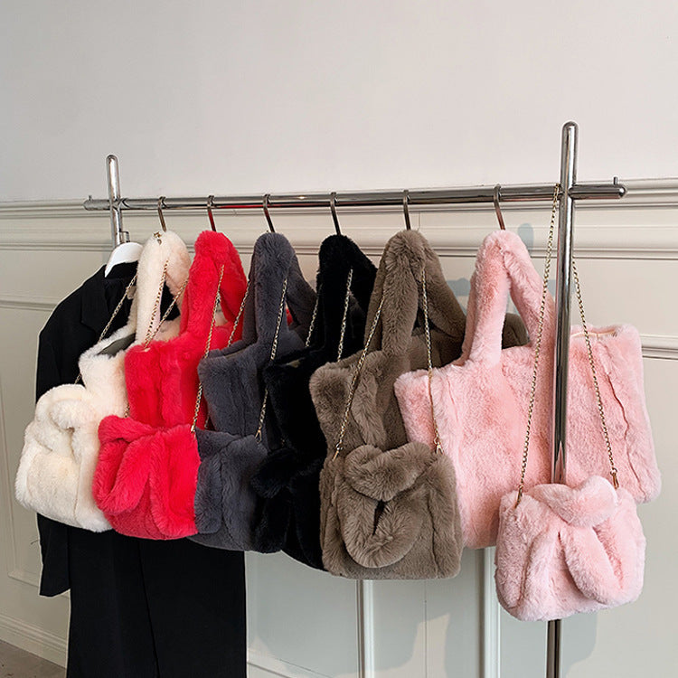 Bags Chain Plush Handbag Totes Shoulder Bag