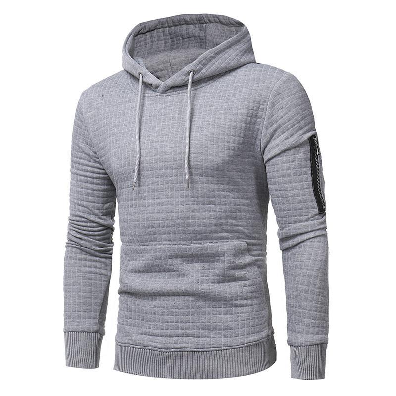 Men Sweatshirt Hoodie With Arm Zipper Sleeve