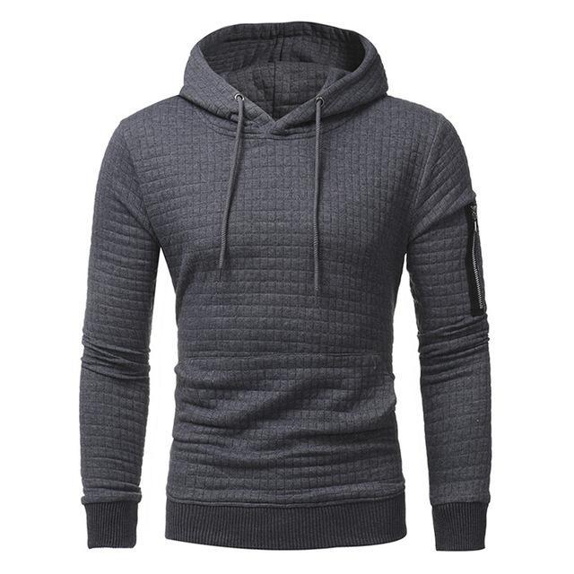 Men Sweatshirt Hoodie With Arm Zipper Sleeve