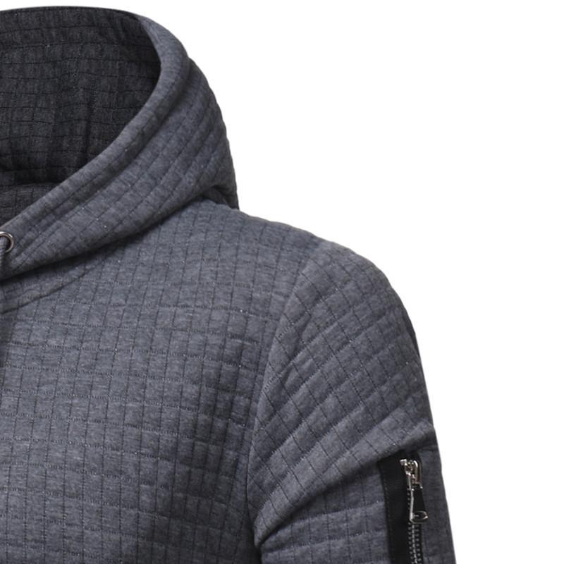 Men Sweatshirt Hoodie With Arm Zipper Sleeve
