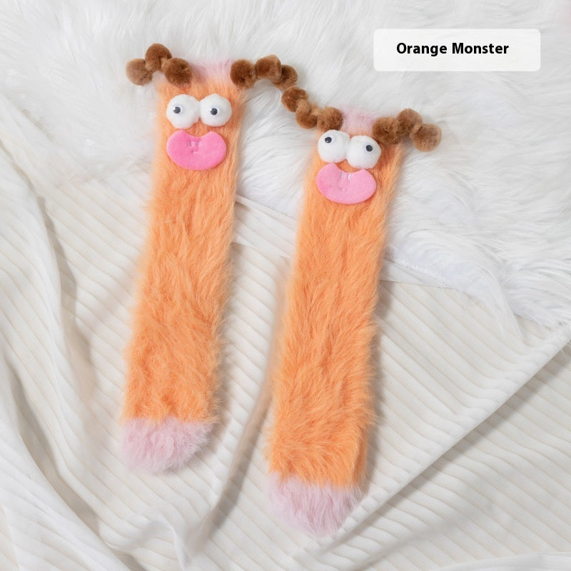 Funny Floor Thick Thermal Middle Tube Socks