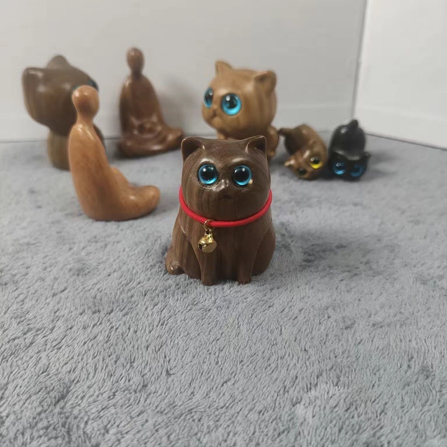 Sandalwood Kitten Ornaments Cute Hippo Mini Wooden