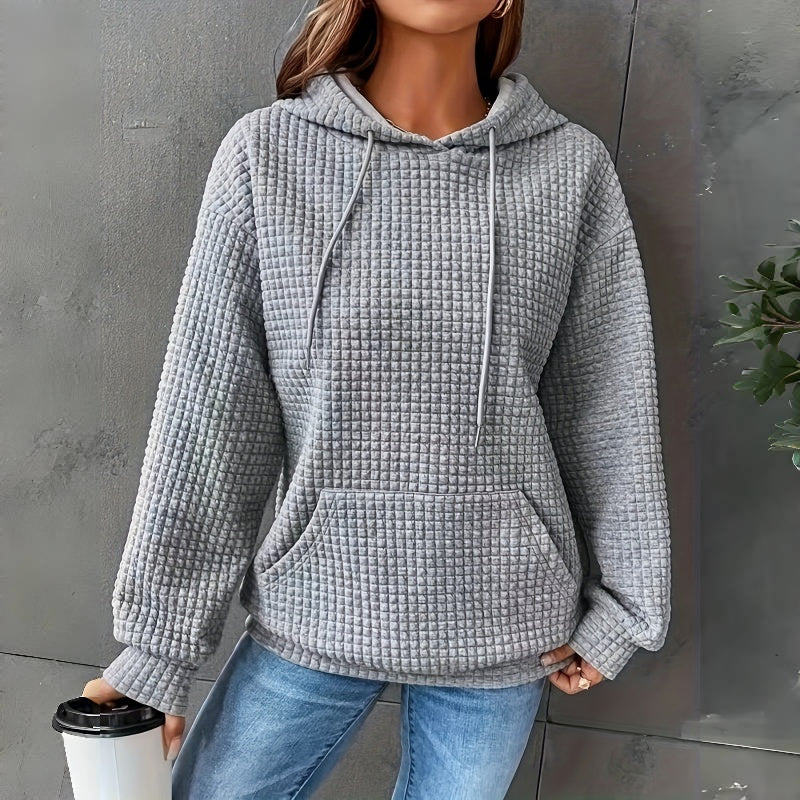Women'S Loose Fitting Hooded Long Sleeved Sweatshirt