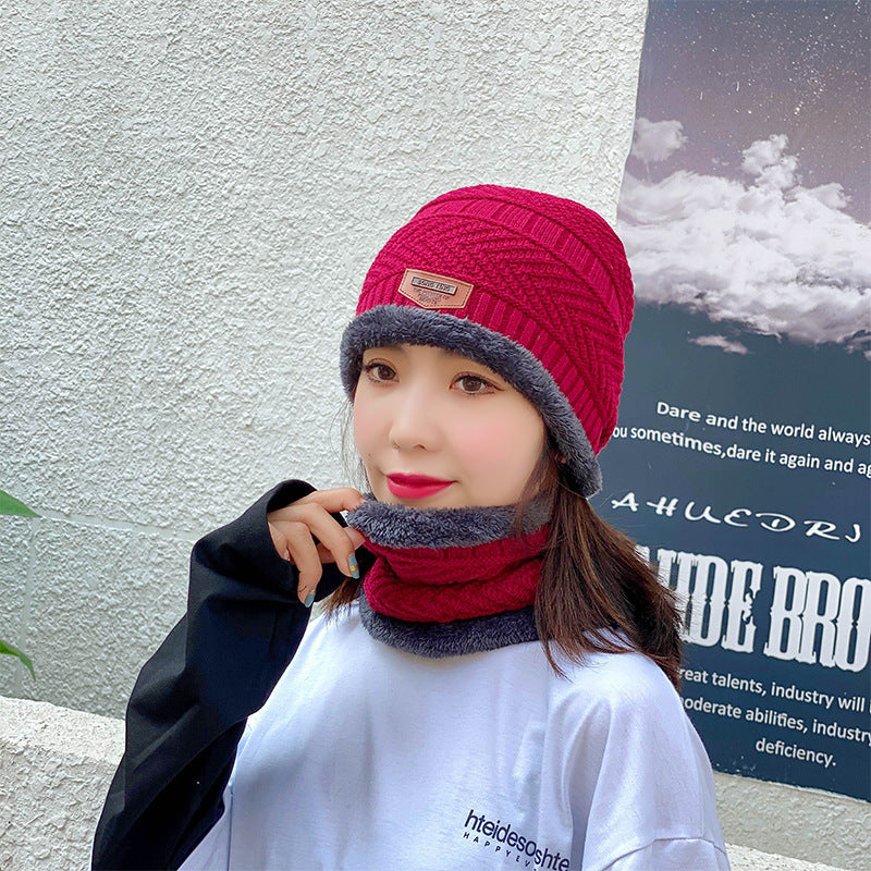 Beanie Hat Scarf Set Knit Hat Thick