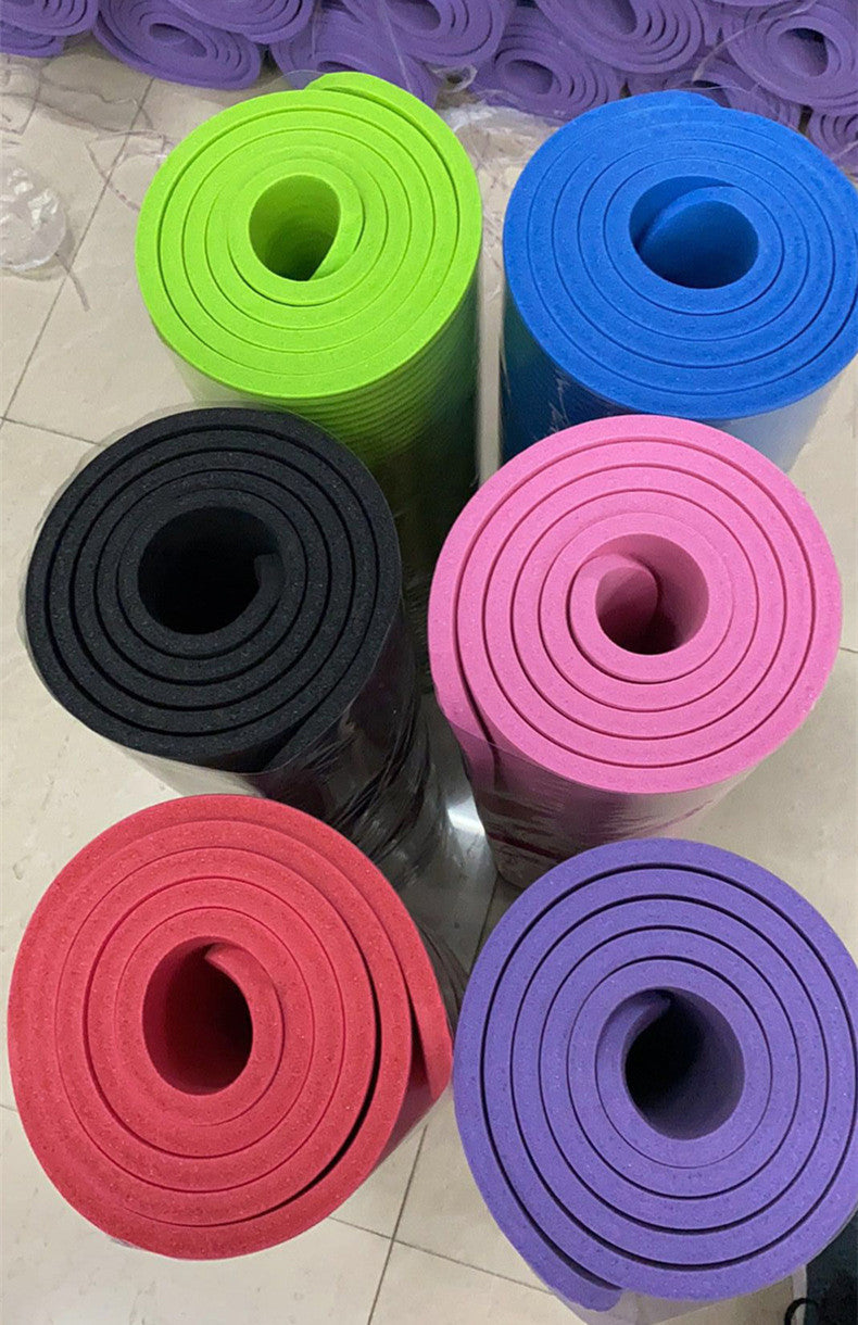 タオルを広げてNBRヨガマットを長くする