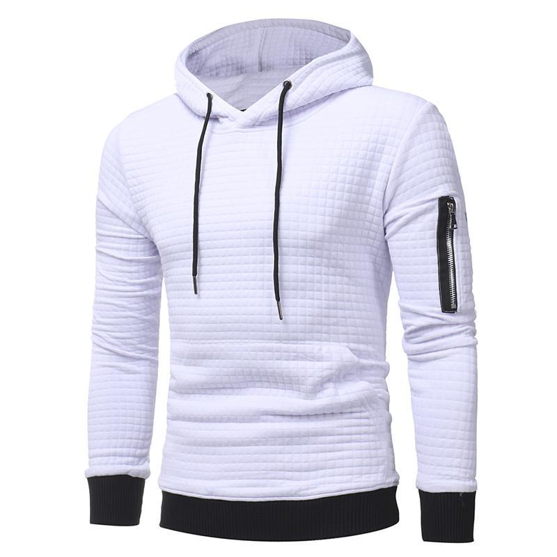 Men Sweatshirt Hoodie With Arm Zipper Sleeve