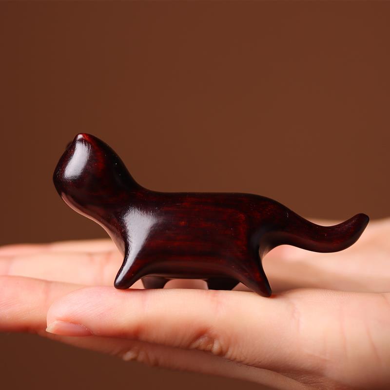 Sandalwood Kitten Ornaments Cute Hippo Mini Wooden