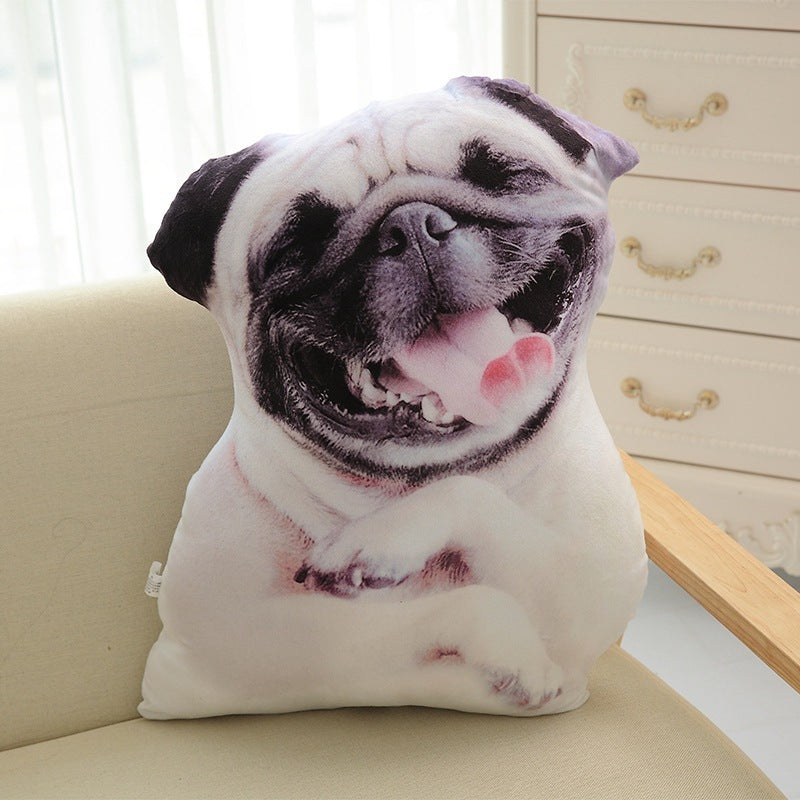 Funny 3D Dog Print Throw Pillow Creative