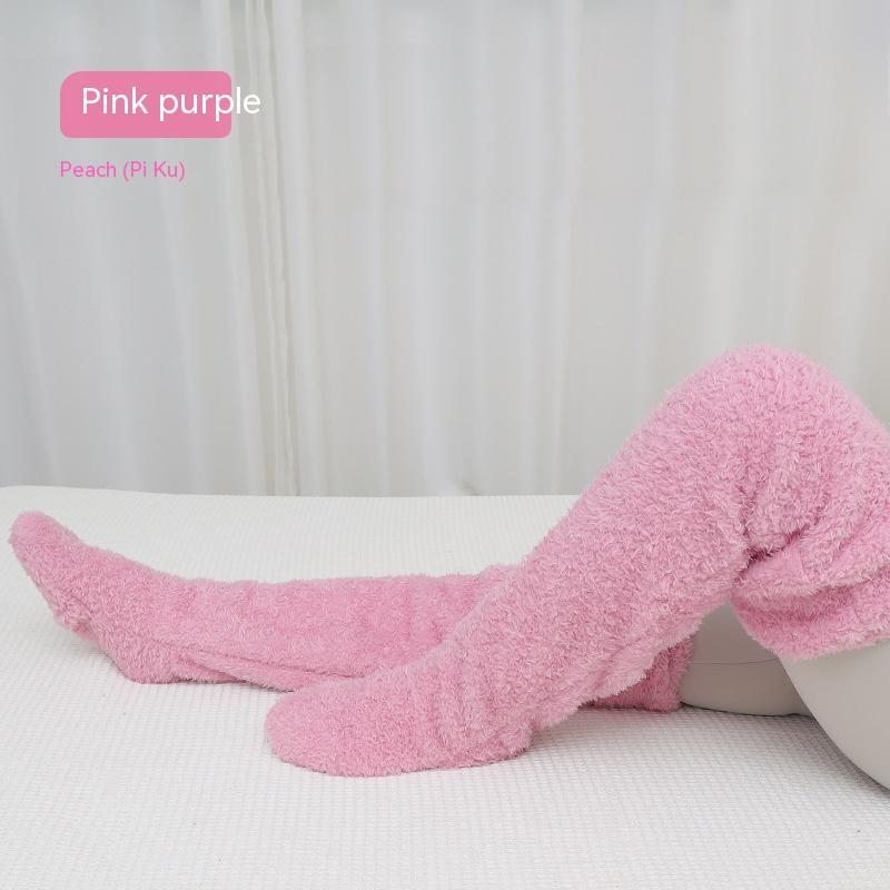 Over Knee High Fuzzy Socks Cold Leg