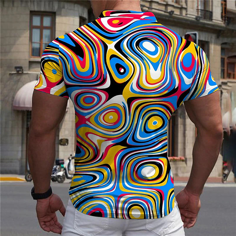 Casual Men'S Shirt Golf Shirt Optical Illusion