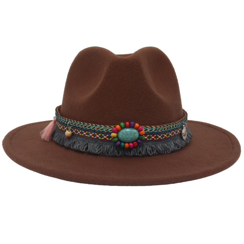Ethnic Style Western Cowboy Hat Gem Accessories