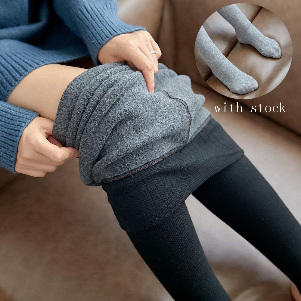 High Waist Stripes Leggings Thick High Stretch