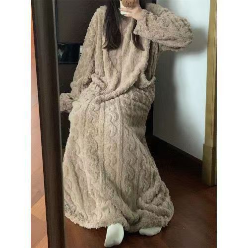 コーラルフリース パジャマ レディース ナイトガウン ナイトドレス