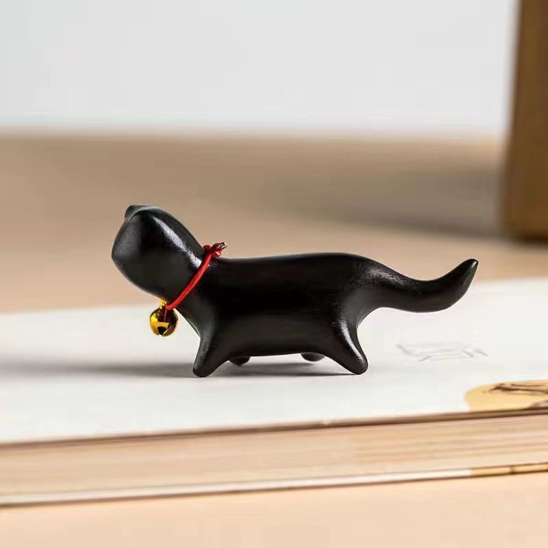 Sandalwood Kitten Ornaments Cute Hippo Mini Wooden