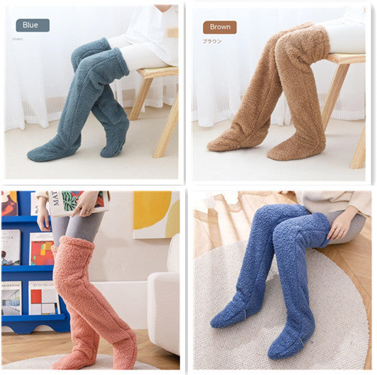 Over Knee High Fuzzy Socks Cold Leg