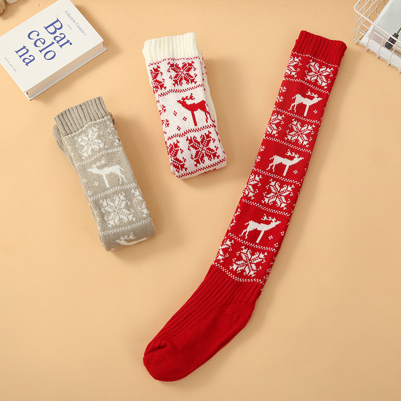 Women Socks Christmas Women Knitted Cotton Woolen