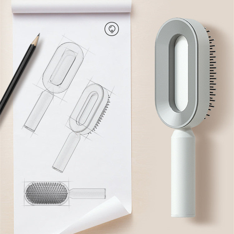 Self Cleaning Hair Brush For One-Key Cleaning