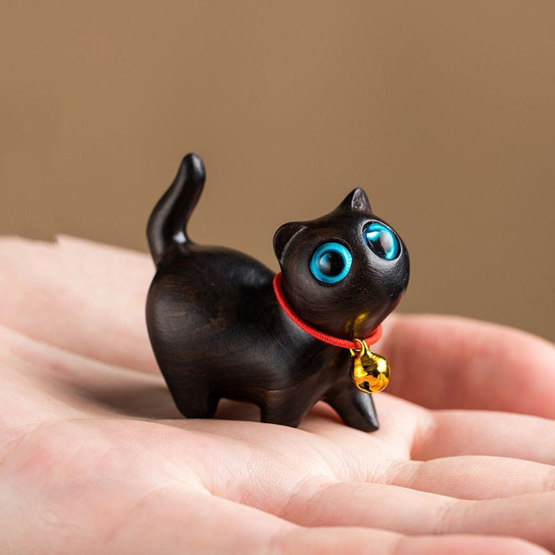 Sandalwood Kitten Ornaments Cute Hippo Mini Wooden