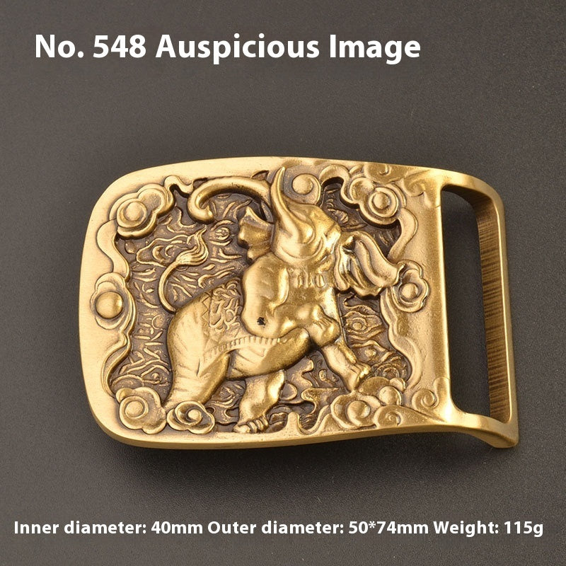 Pure Brass Belt Buckle Outer Wear Smooth