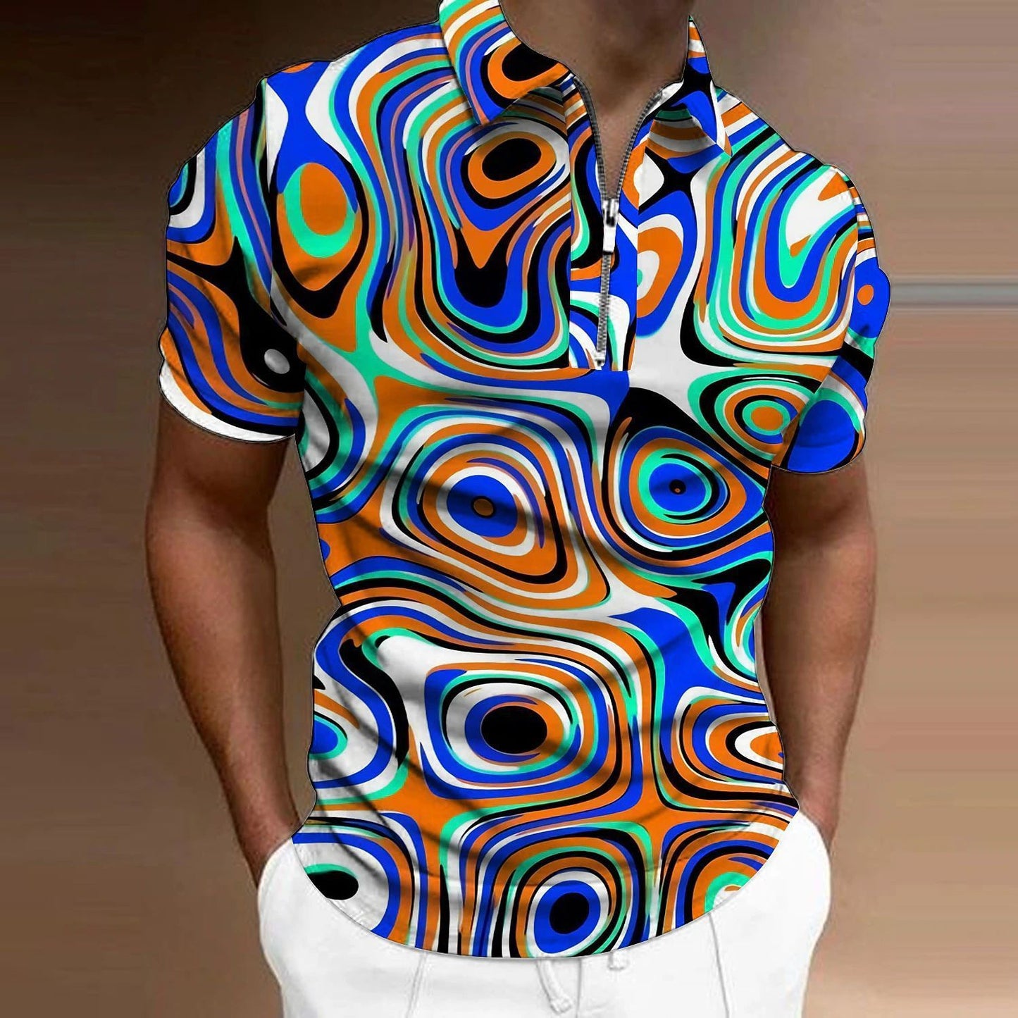 Casual Men'S Shirt Golf Shirt Optical Illusion