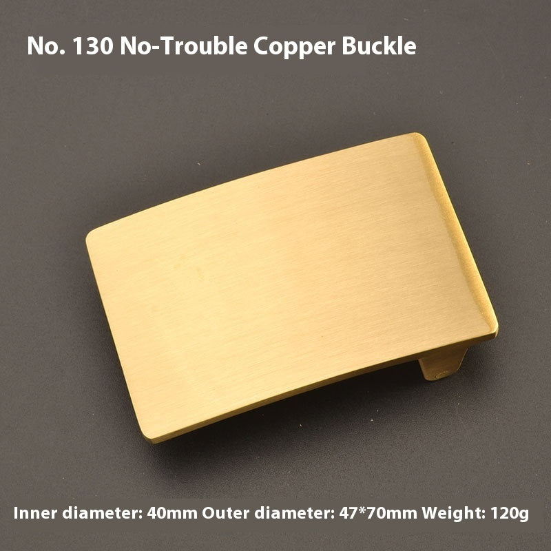 Pure Brass Belt Buckle Outer Wear Smooth