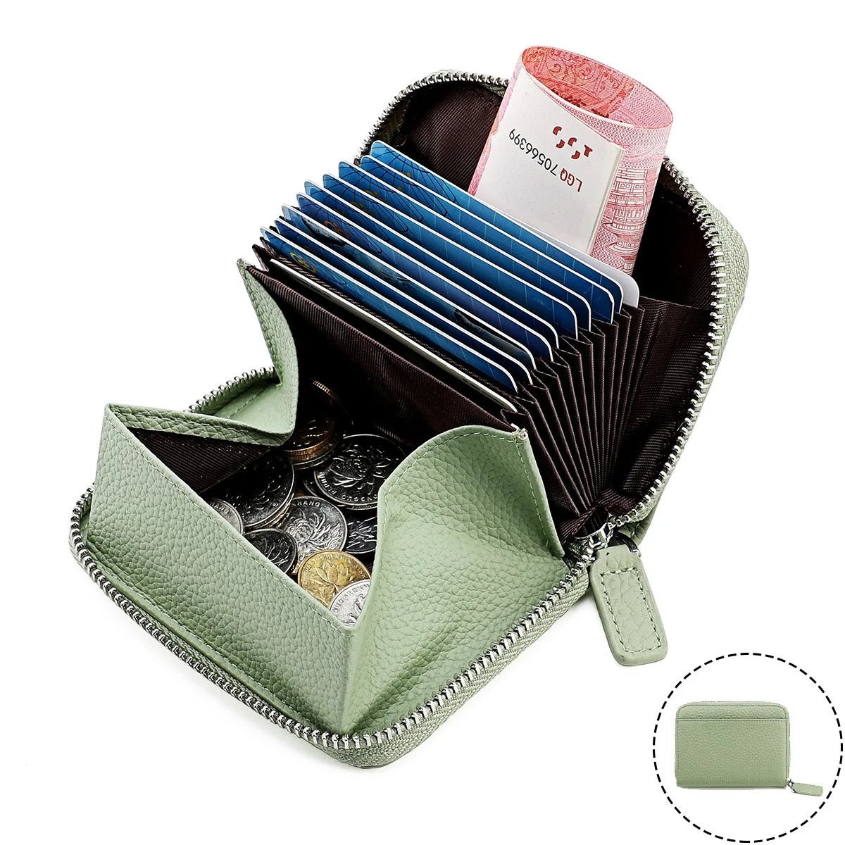 2024 Rfid Genuine Leather Card Wallet Purse