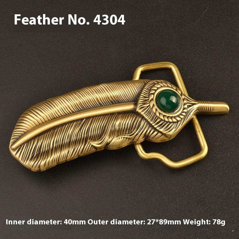 Pure Brass Belt Buckle Outer Wear Smooth