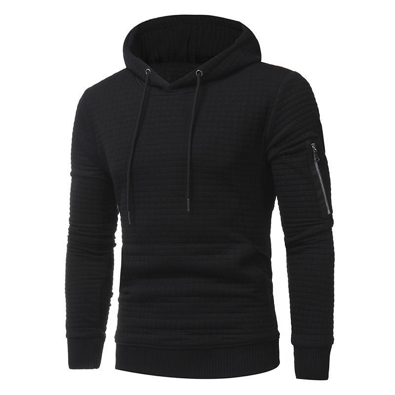 Men Sweatshirt Hoodie With Arm Zipper Sleeve