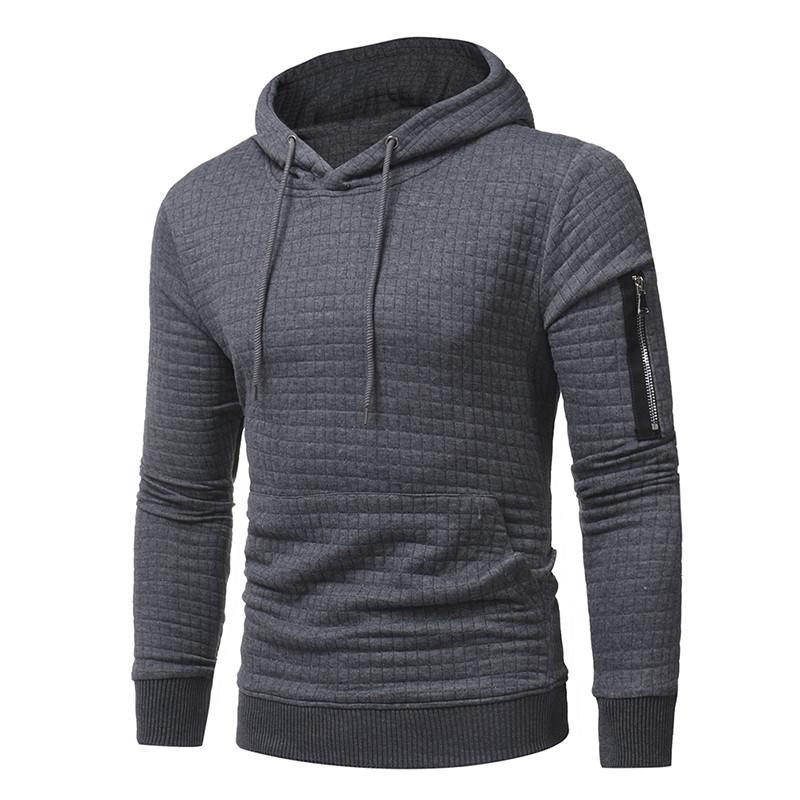 Men Sweatshirt Hoodie With Arm Zipper Sleeve