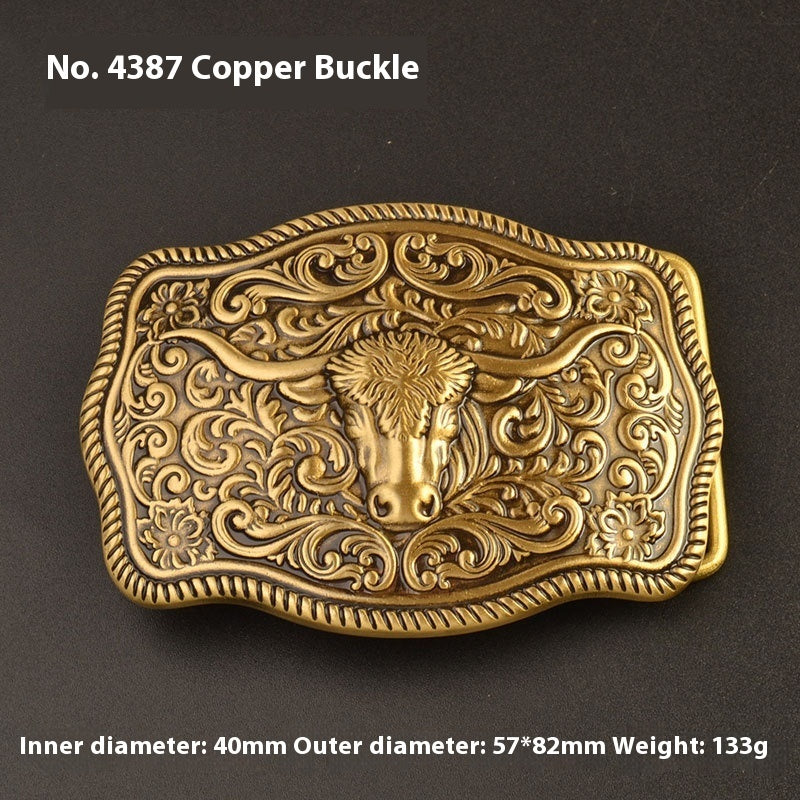 Pure Brass Belt Buckle Outer Wear Smooth