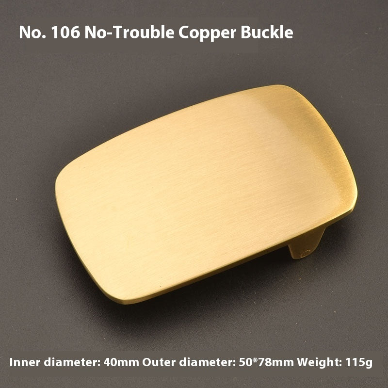 Pure Brass Belt Buckle Outer Wear Smooth
