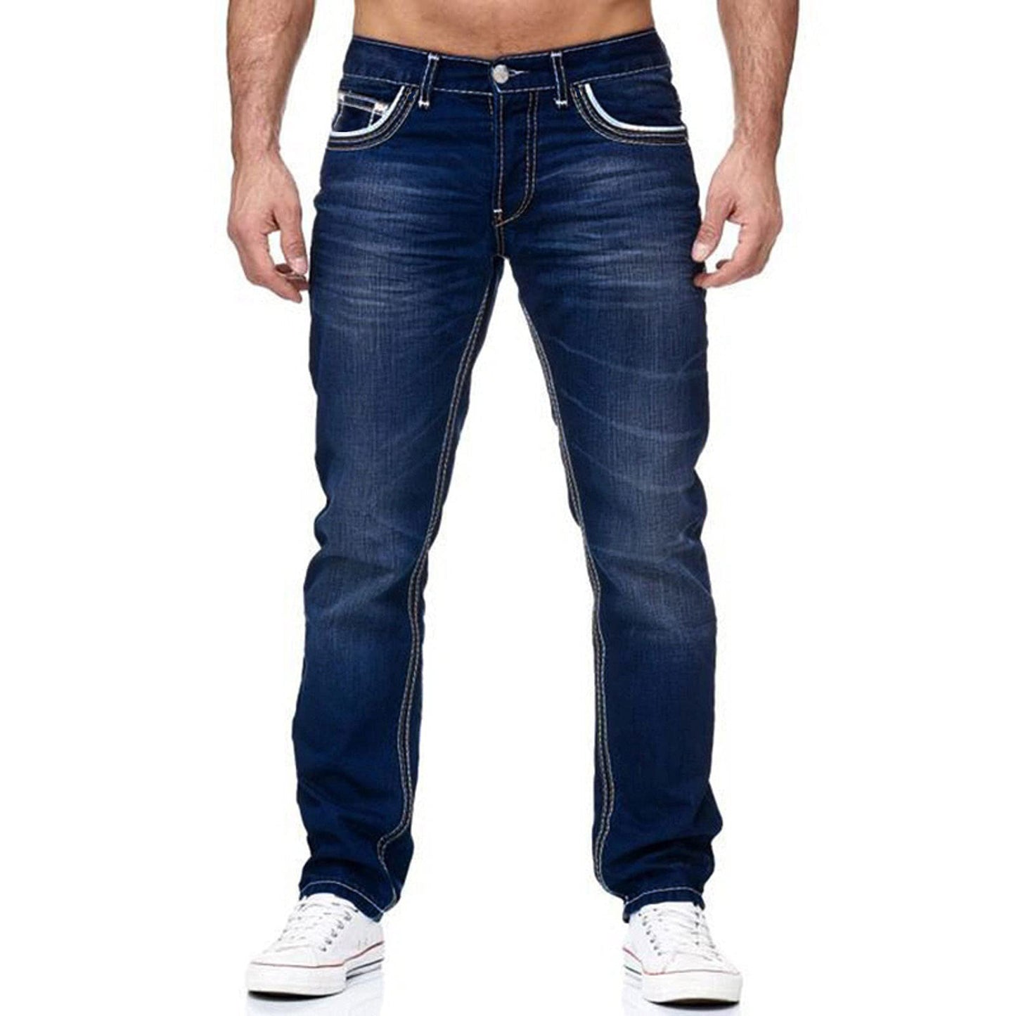 Men Jeans Straight Pants Business Casual Daily