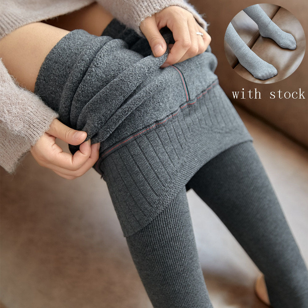 High Waist Stripes Leggings Thick High Stretch