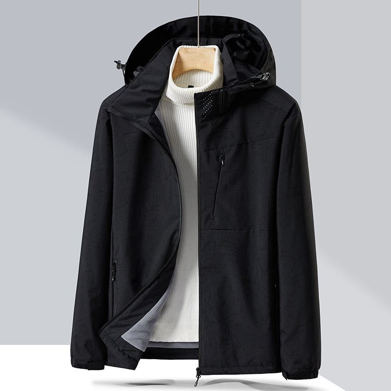 Couple Single-Layer Jacket Windproof Sports Fleece-Lined Padded