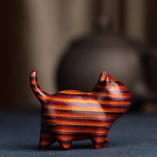 Sandalwood Kitten Ornaments Cute Hippo Mini Wooden