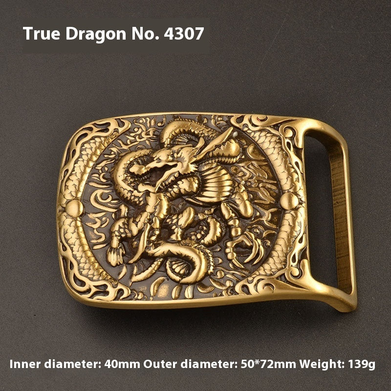 Pure Brass Belt Buckle Outer Wear Smooth