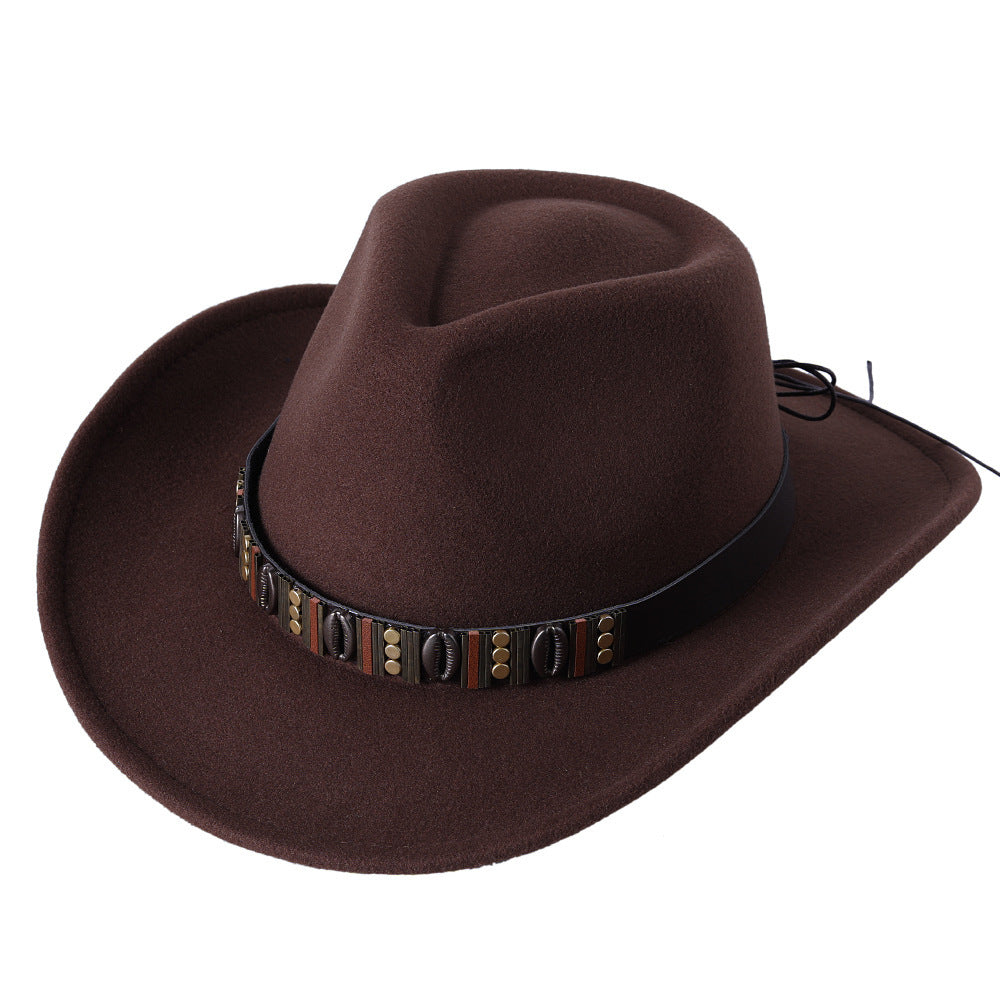 Woolen Hat Western Cowboy Top Hat Men'S