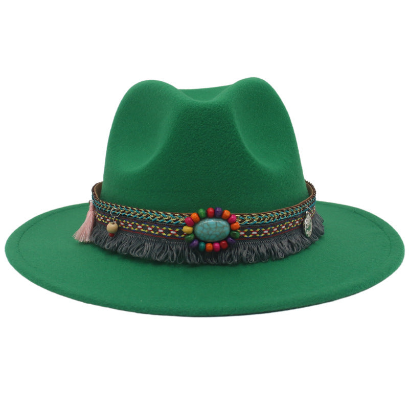 Ethnic Style Western Cowboy Hat Gem Accessories