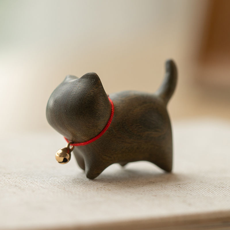 Sandalwood Kitten Ornaments Cute Hippo Mini Wooden